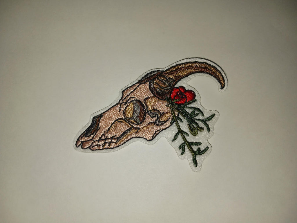 Goat Skull Iron On Patch