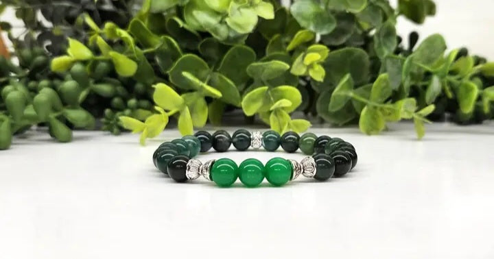 Abundance Bracelet - Jade and Moss Agate