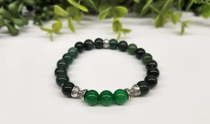 Abundance Bracelet - Jade and Moss Agate