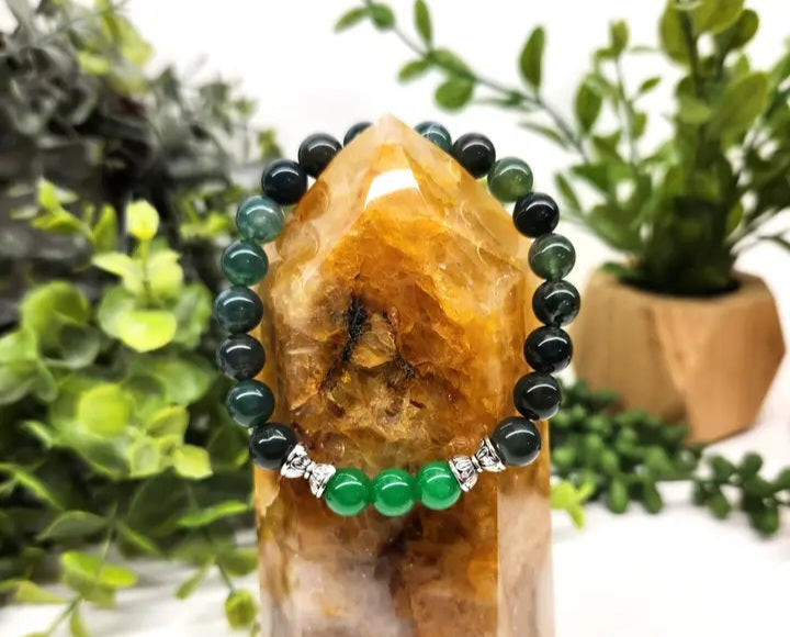 Abundance Bracelet - Jade and Moss Agate