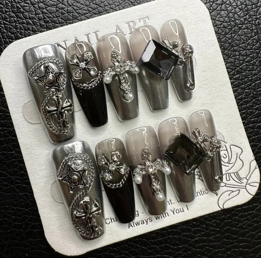 Luxury Handmade Press On Nails - Gothic