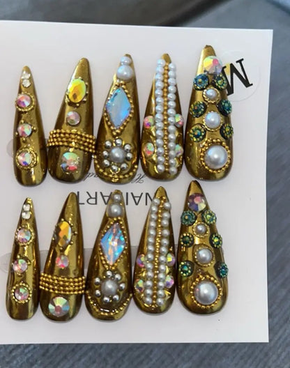Luxury Handmade Press On Nails - Royalty