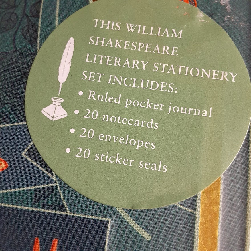 Literary Stationery Set: William Shakespeare Themed Boxed Notecards & Journal