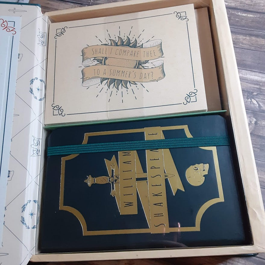 Literary Stationery Set: William Shakespeare Themed Boxed Notecards & Journal