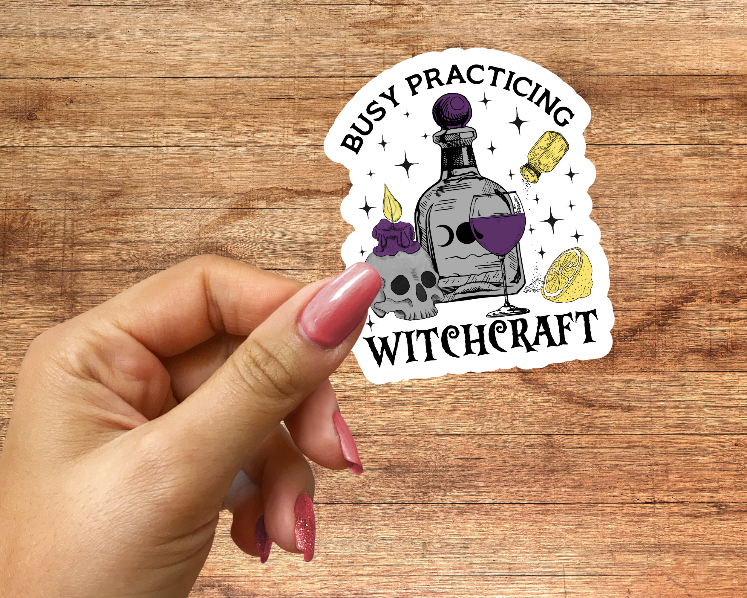 Busy Practicing Witchcraft Sticker