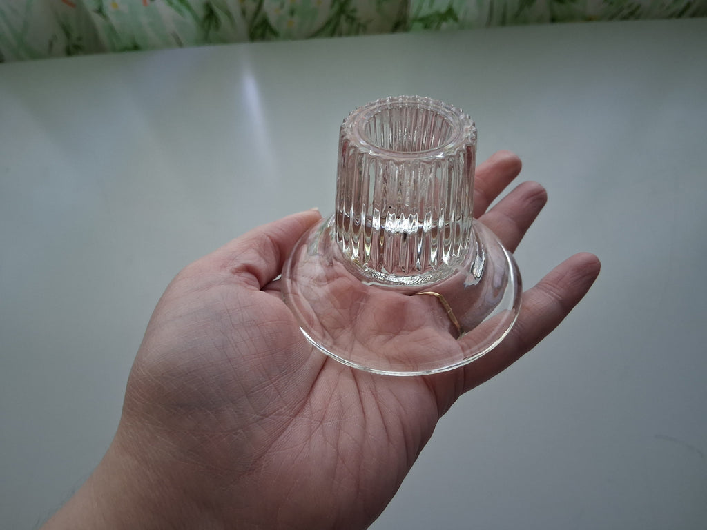 Clear Glass Candle Holder for Tapered Candles
