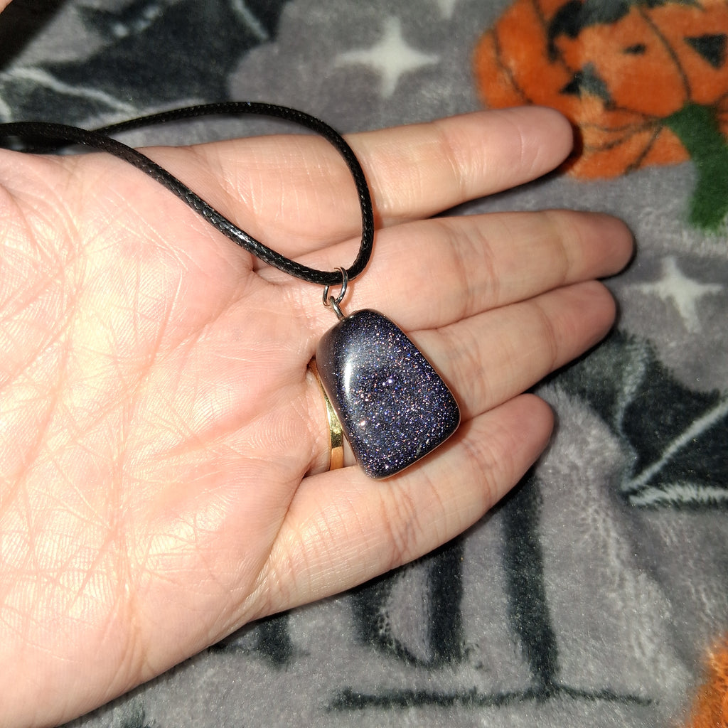 Blue Sandstone/Goldstone Necklace