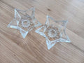2pc Clear Glass Star Shaped Candle Holders for Chime or Ritual Candles