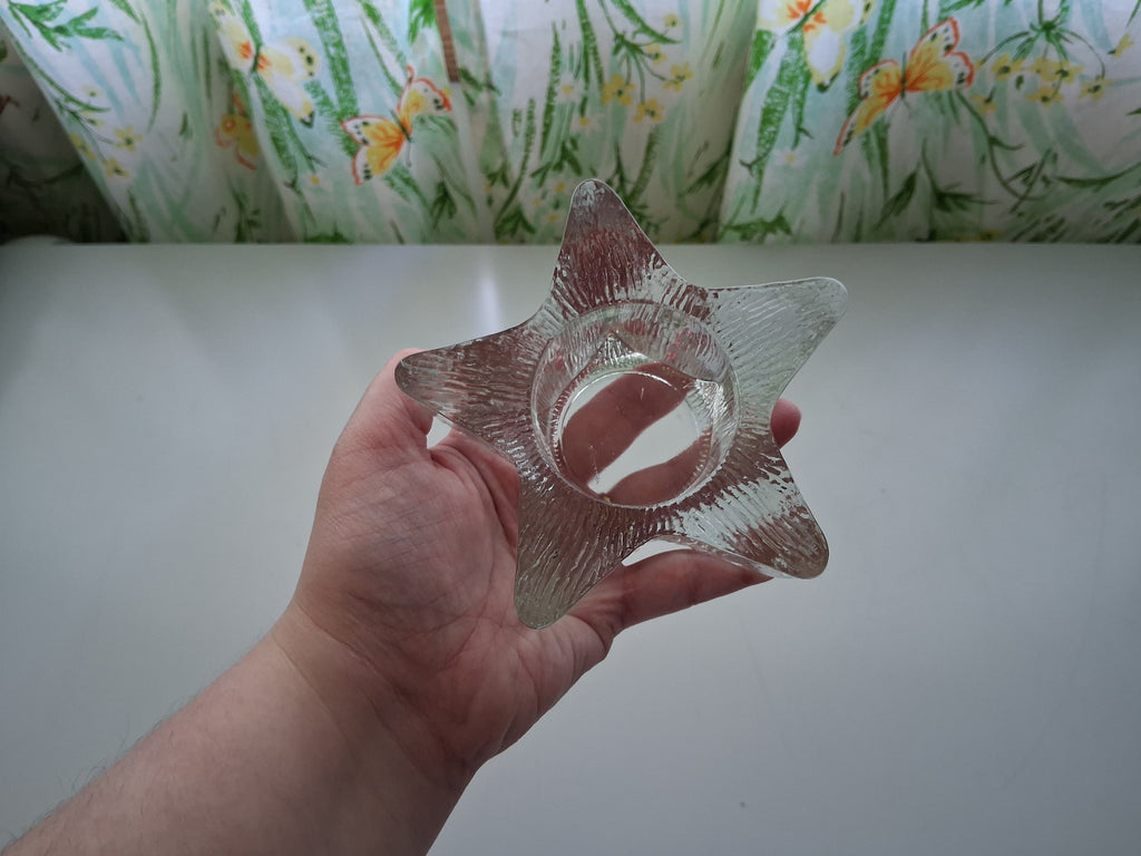 Clear Glass Star Shaped Candle Holder for Votive Candles