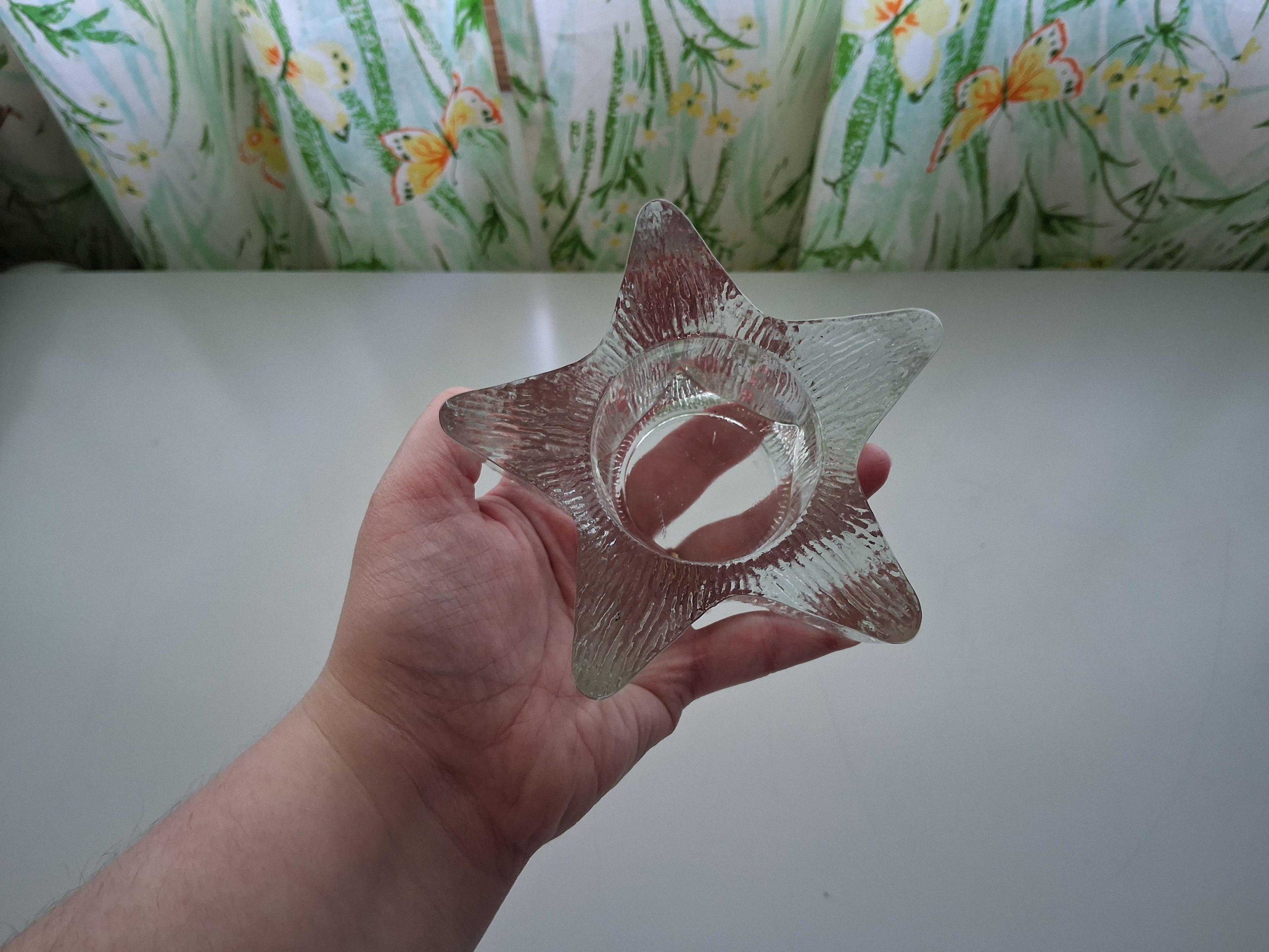 Clear Glass Star Shaped Candle Holder for Votive Candles