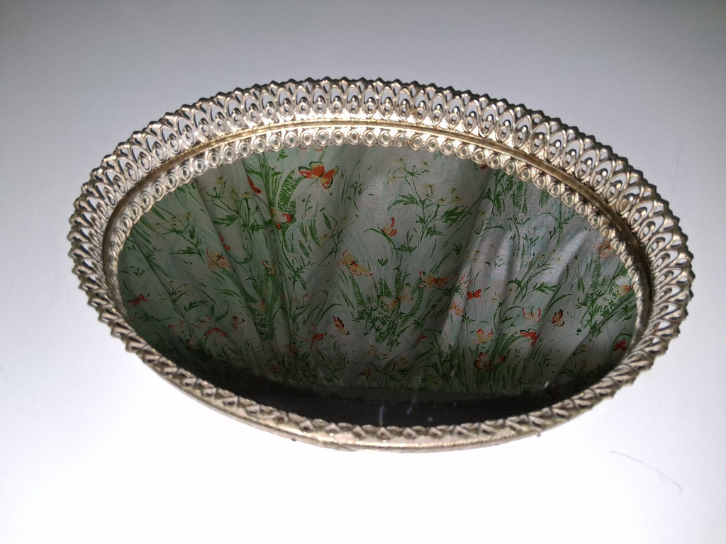 Vintage Brass Mirrored Vanity Perfume Tray, Hollywood Regency